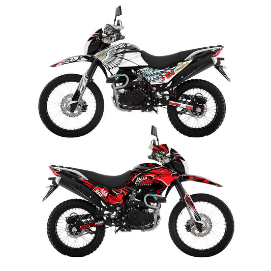 Sticker Full Kit “BTR Demon Angel” para Italika DM250 / DM200 / Xeverus / Cross Max – Calcas Premium Personalizadas – Kit de calcas premium para moto BTR