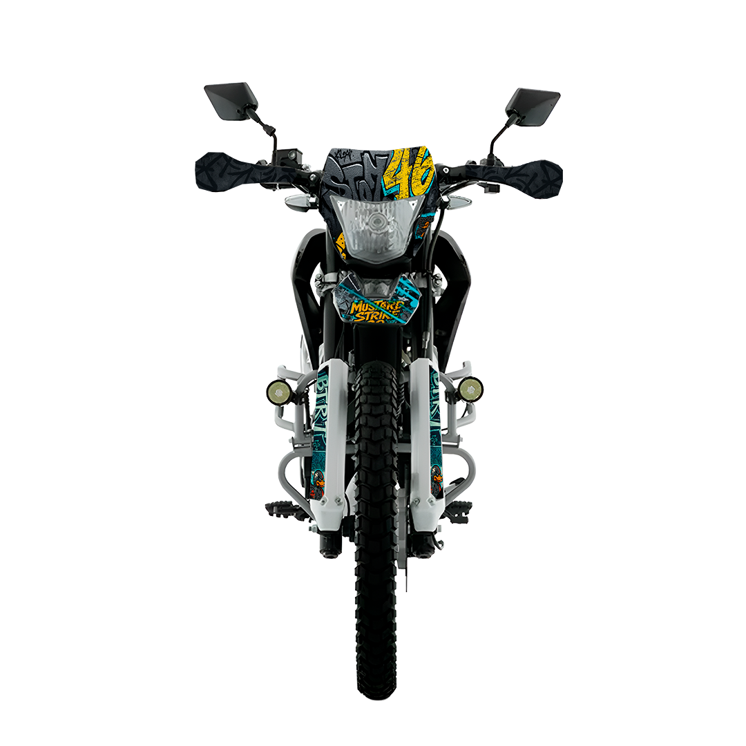 Sticker BTR Outlaw Unit para Italika DM250, DM200, Xeverus y Cross Max – Calcas premium estilo graffiti urbano – Kit de calcas premium para moto BTR