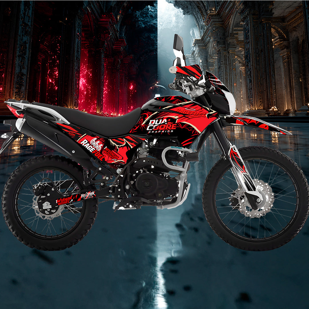 Sticker Full Kit “BTR Demon Angel” para Italika DM250 / DM200 / Xeverus / Cross Max – Calcas Premium Personalizadas – Kit de calcas premium para moto BTR