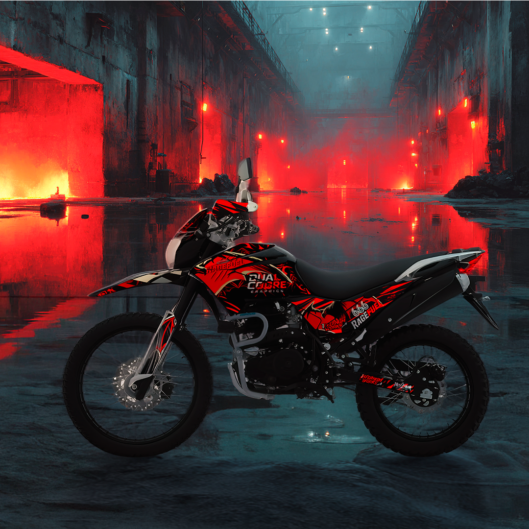 Sticker Full Kit “BTR Red Demon” para Italika DM250 / DM200 / Xeverus / Cross Max – Calcas Premium Personalizadas – Kit de calcas premium para moto BTR