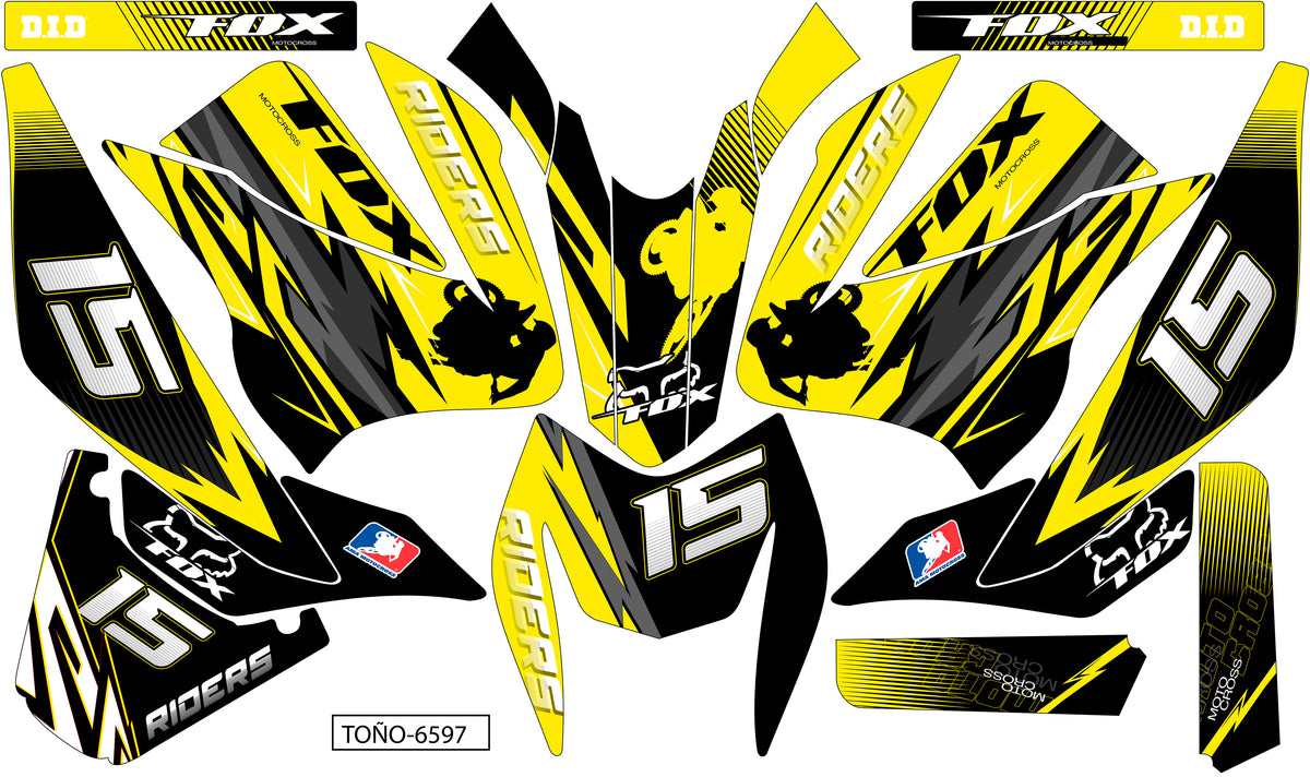 Kit de Gráficos BTR Riders Amarillo