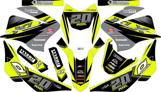 Kit de Gráficos BTR  KLX Amarilla
