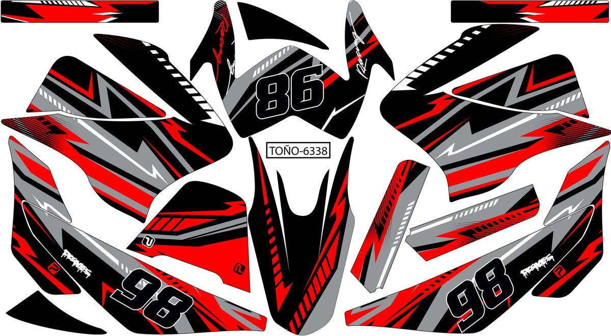 Kit de Gráficos BTR Líneas Rojas