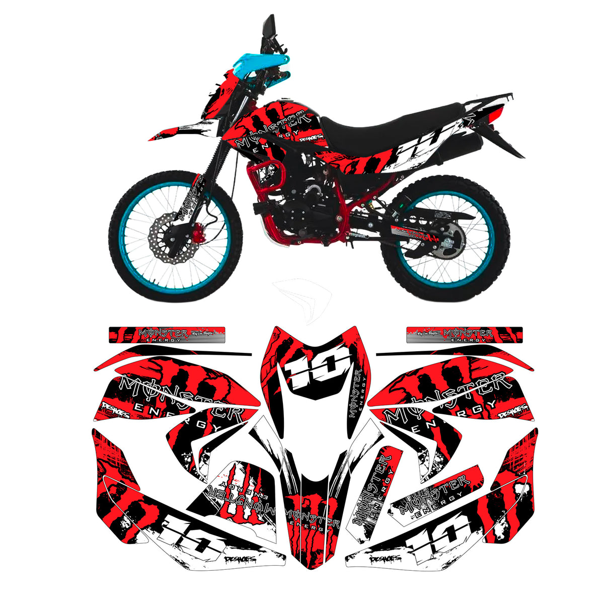 Kit de Gráficos BTR Monster Rojo